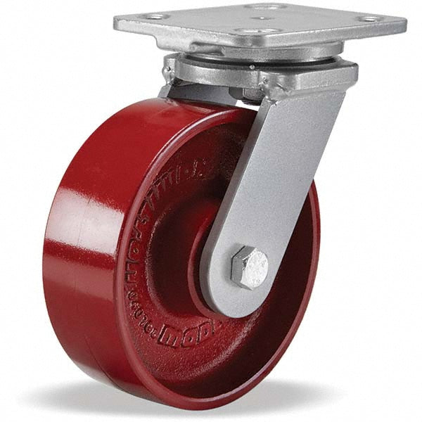 Hamilton S-WH-6M Swivel Top Plate Caster Cast Iron, 6" Wheel Dia, 2" Wheel Width, 1,400 lb Capacity, 7-1/2" OAH