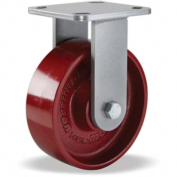 Hamilton R-WH-6M Rigid Top Plate Caster Cast Iron, 6" Wheel Dia, 2" Wheel Width, 1,400 lb Capacity, 7-1/2" OAH
