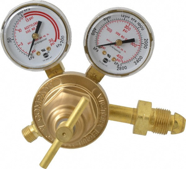 Victor 0781-0087 510 CGA Inlet Connection, Male Fitting, 15 Max psi, Acetylene Welding Regulator