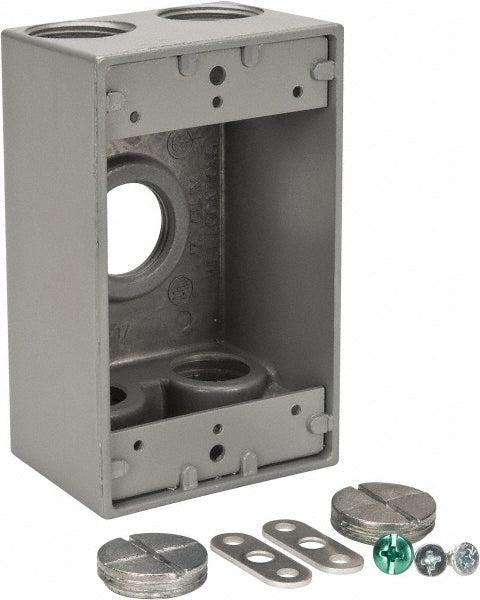 Thomas & Betts DIH5-2-LM Electrical Outlet Box Aluminum, Rectangle, 4-1/2" OAH, 2-1/2" OAW, 2" OAD, 1 Gang