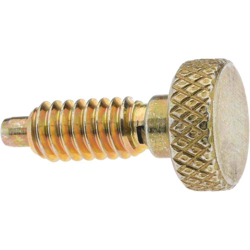 Vlier SL250 1/4-20, 1/2" Thread Length, 0.123" Max Plunger Diam, 1 Lb Init to 4 Lb Final End Force, Knob Handle Plunger
