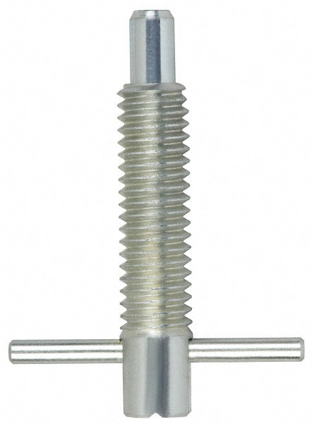 Vlier FRT375 3/8-16 Thread, 2" Body Length, 3/8" Plunger Projection, 0.233" Plunger Diam, Steel, Locking T Handle Plunger