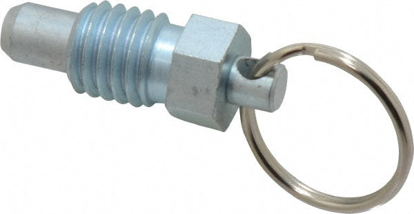 Vlier PRSN500 1/2-13, 0.43" Thread Length, 0.31" Plunger Diam, 0.38" Plunger Projection, 1 Lb Init to 4 Lb Final End Force, Steel Pull Ring Plunger