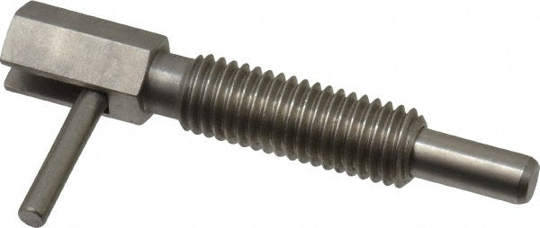 Vlier SFRM10 M10x1.5, 1.17" Thread Length, 6mm Plunger Diam, 3.3 N Init to 16.7 N Final End Force, Stainless Steel Locking L Handle Plunger
