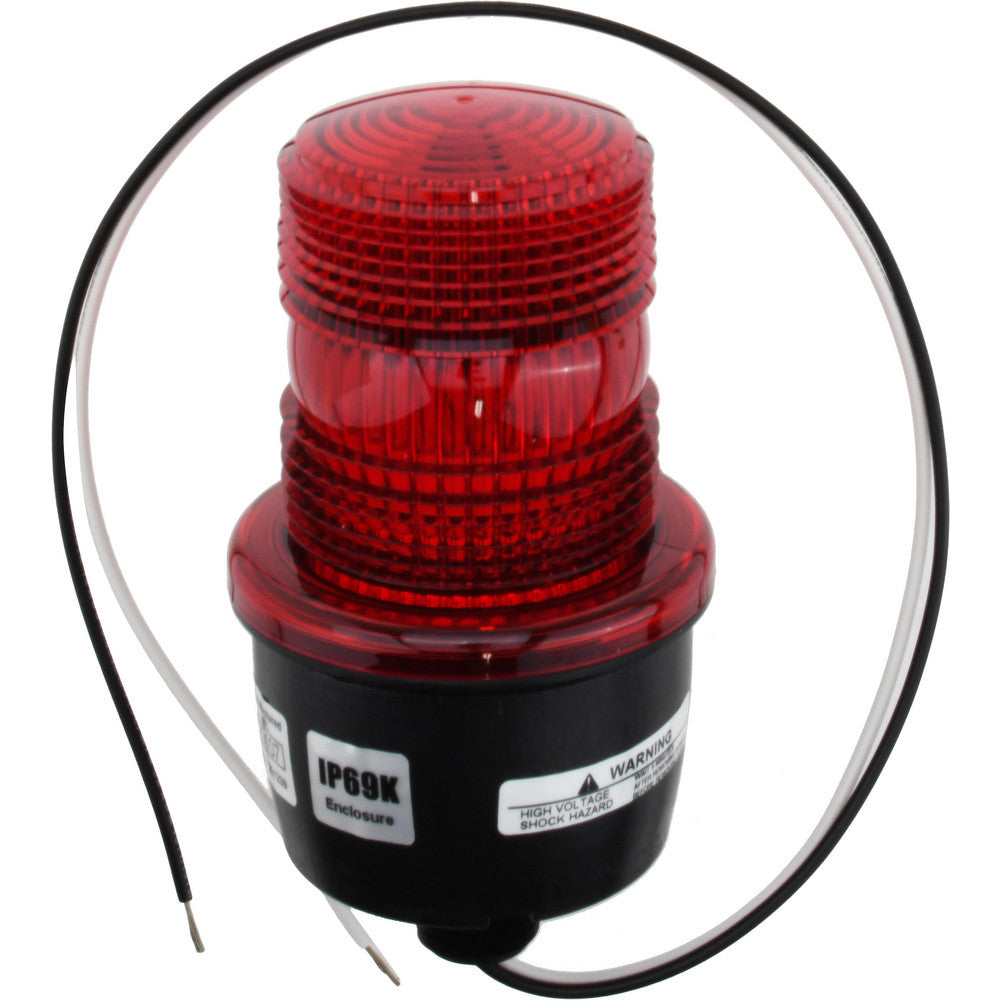 Federal Signal Corp LP3M-120R Low Profile Mini Strobe Light Red, Pipe Mount, 120VAC