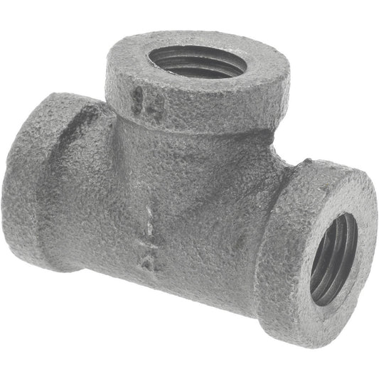 Value Collection B-TEE02 Black Tee 1/4", Malleable Iron