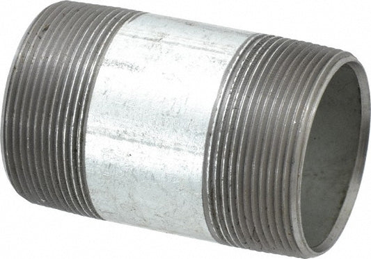 B&K Mueller 568-035HC Galvanized Pipe Nipple 2", 3-1/2" Long, Schedule 40, Steel