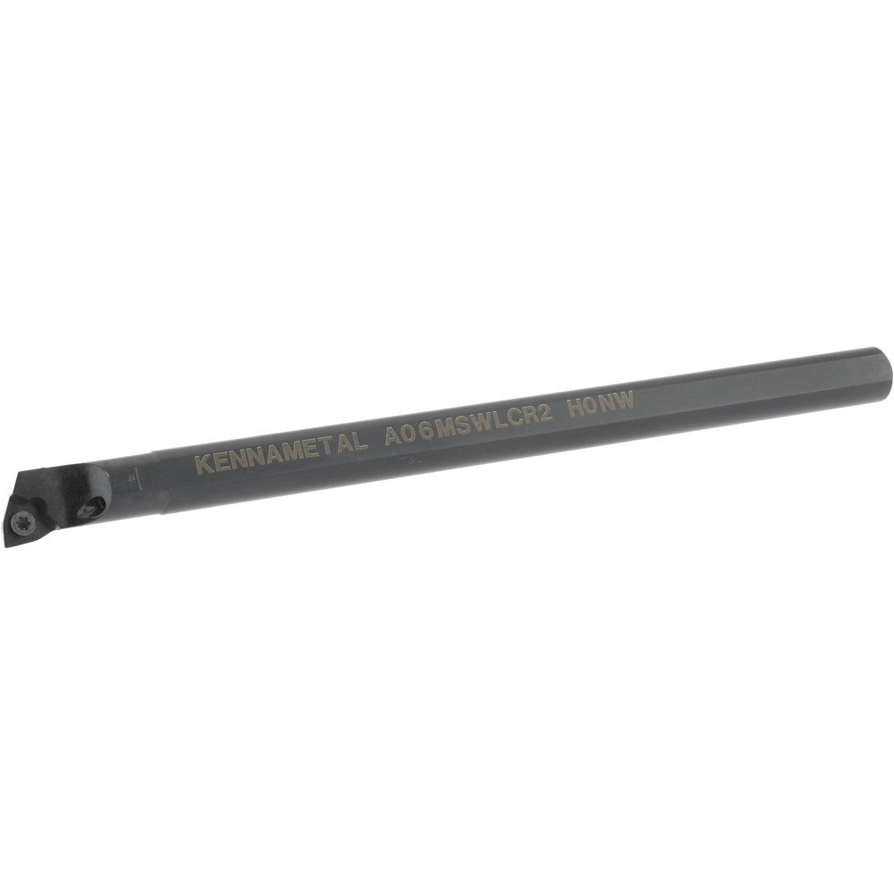 Kennametal 1328642 Indexable Boring Bar A06SWLCR2, 12.19 mm Min Bore Dia, Right Hand Cut, 3/8" Shank Dia, -5 &deg Lead Angle, Steel