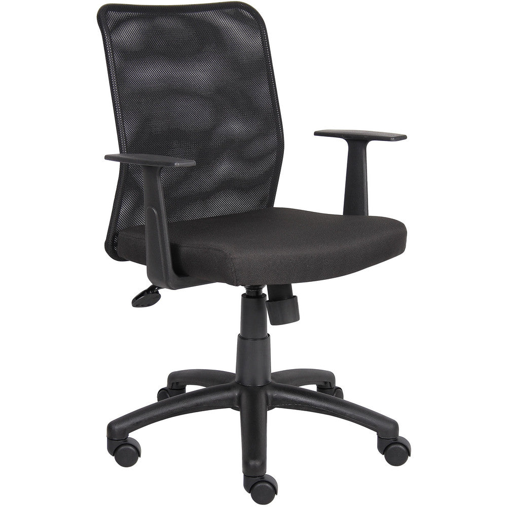 Boss Office Products B6106 Task Chair  Mesh & Fabric,  Adjustable Height,  Black