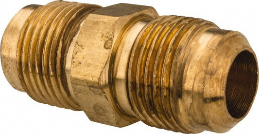 Parker 42F-10 Brass Flared Tube Union 5/8" Tube OD, 7/8-14 Thread, 45 &deg Flared Angle