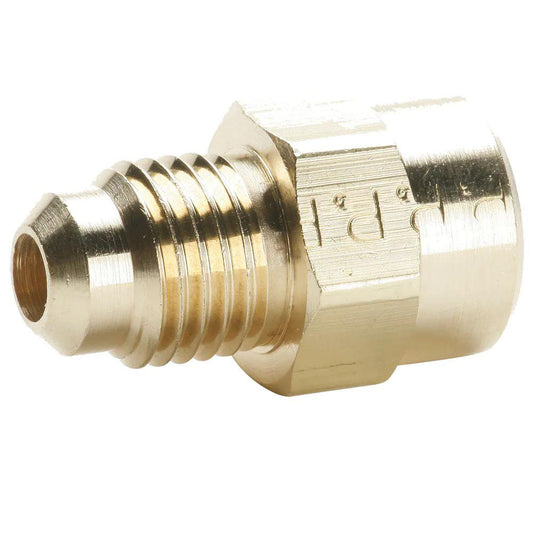 Parker 46F-4-4 Brass Flared Tube Connector 1/4" Tube OD, 1/4-18 Thread, 45 &deg Flared Angle