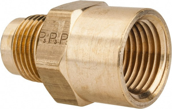 Parker 46F-8-8 Brass Flared Tube Connector 1/2" Tube OD, 1/2-14 Thread, 45 &deg Flared Angle