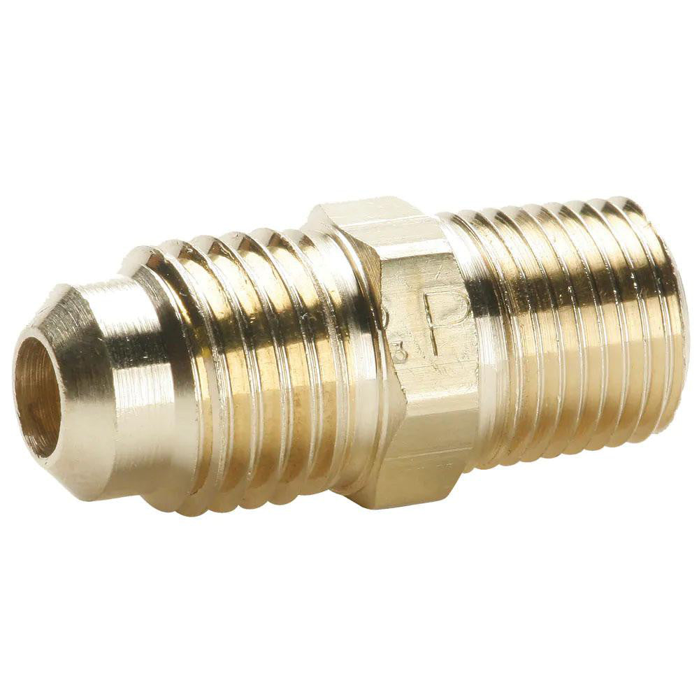 Parker 48F-8-4 Brass Flared Tube Connector 1/2" Tube OD, 1/4-18 Thread, 45 &deg Flared Angle