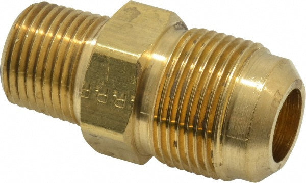Parker 48F-12-8 Brass Flared Tube Connector 3/4" Tube OD, 1/2-14 Thread, 45 &deg Flared Angle