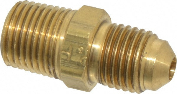 Parker 48F-3-2 Brass Flared Tube Connector 3/16" Tube OD, 1/8-27 Thread, 45 &deg Flared Angle