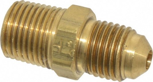 Parker 48F-3-2 Brass Flared Tube Connector 3/16" Tube OD, 1/8-27 Thread, 45 &deg Flared Angle