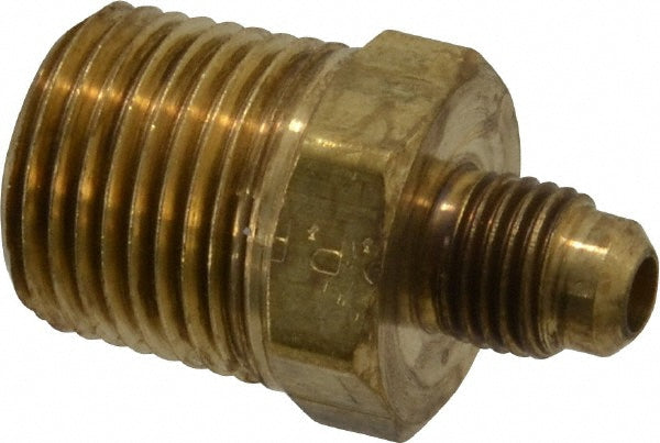 Parker 48F-4-8 Brass Flared Tube Connector 1/4" Tube OD, 1/2-14 Thread, 45 &deg Flared Angle