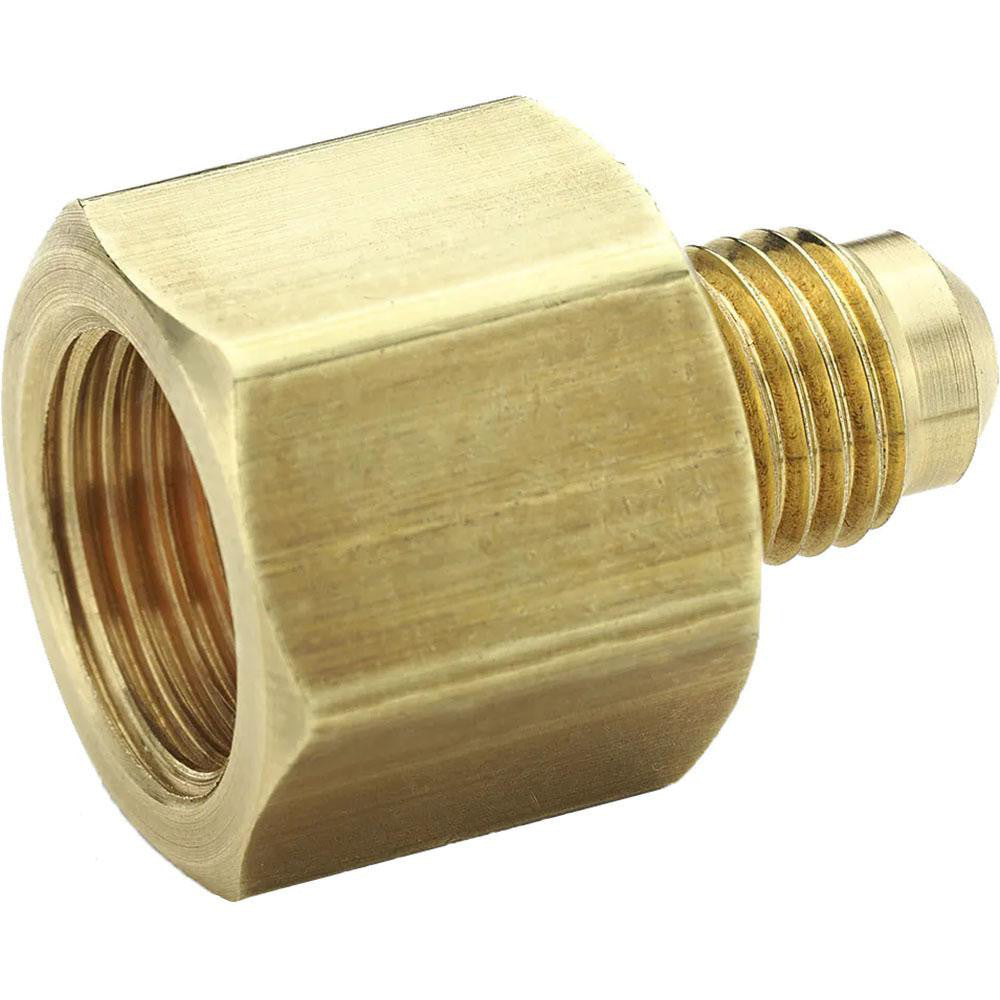 Parker 661FHD-6-4 Brass Flared Tube Male Flare to Female Flare 3/8 x 1/4" Tube OD, 7/16-20 Thread, 45 &deg Flared Angle