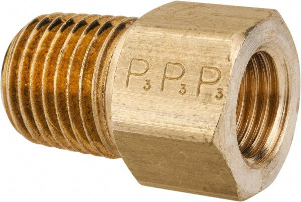 Parker 664FHD-4-4 Brass Flared Tube Female Flare to Male Pipe 1/4" Tube OD, 1/4-18 Thread, 45 &deg Flared Angle