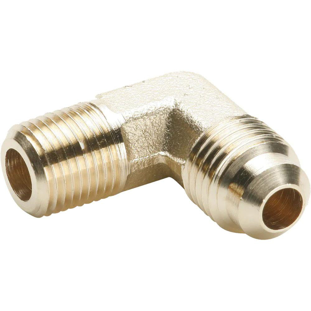 Parker 149F-4-2 Brass Flared Tube 90 Deg Male Elbow 1/4" OD, 1/8-27 Thread, 45 deg Flared Angle