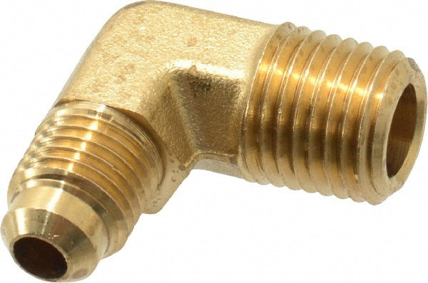 Parker 149F-4-4 Brass Flared Tube Male Elbow 1/4" Tube OD, 1/4-18 Thread, 45 &deg Flared Angle