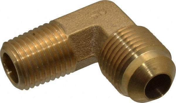 Parker 149F-6-4 Brass Flared Tube Male Elbow 3/8" Tube OD, 1/4-18 Thread, 45 &deg Flared Angle