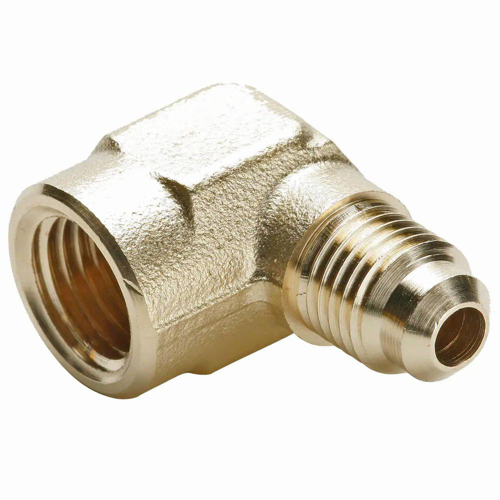 Parker 150F-8-6 Brass Flared Tube Female Elbow 1/2" Tube OD, 3/8-18 Thread, 45 &deg Flared Angle