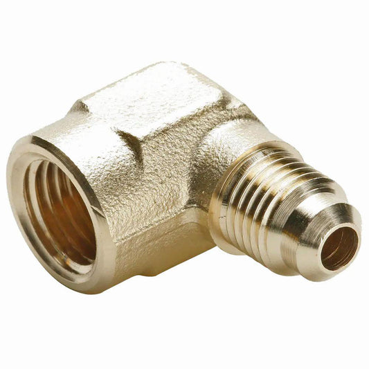 Parker 150F-8-6 Brass Flared Tube Female Elbow 1/2" Tube OD, 3/8-18 Thread, 45 &deg Flared Angle