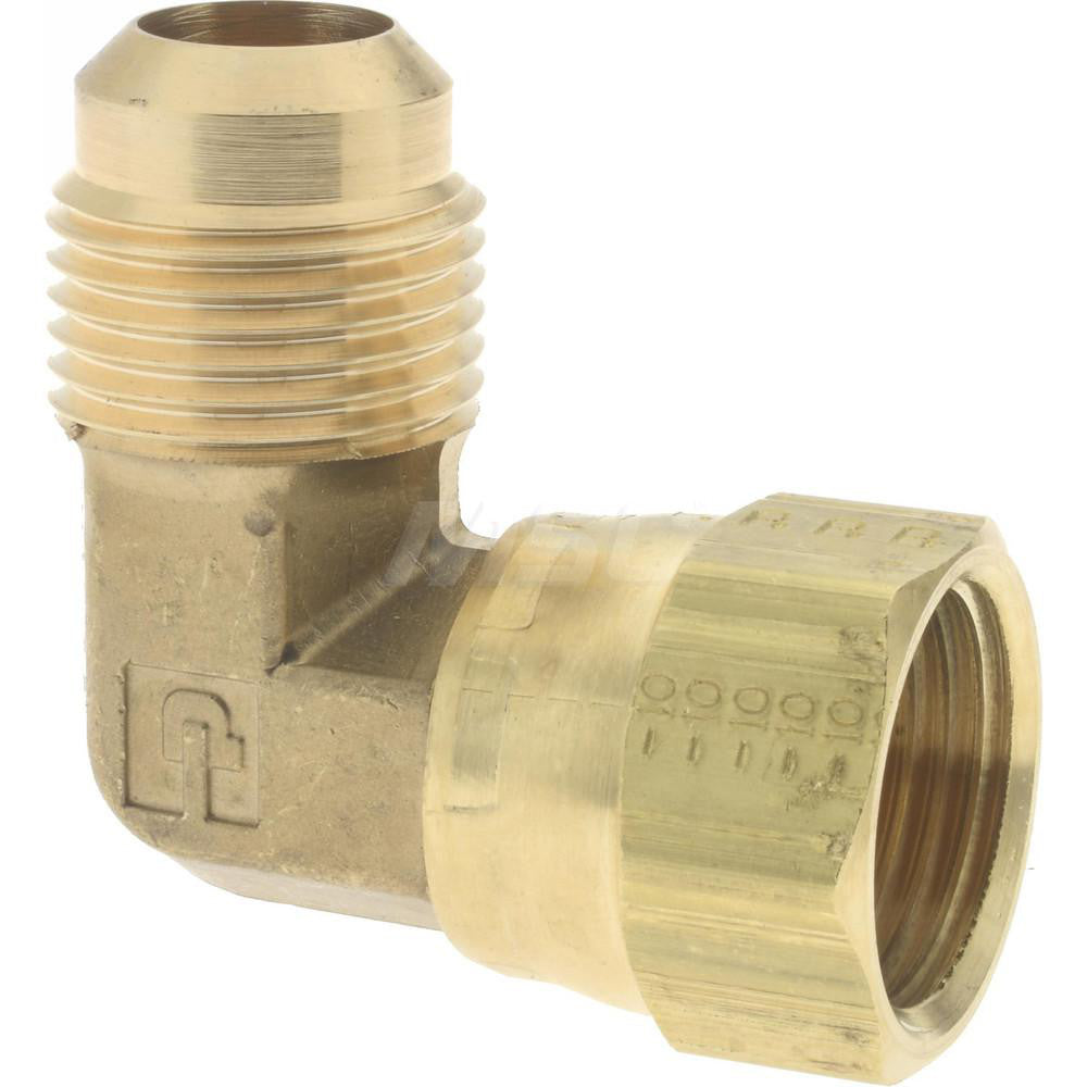 Parker 166FSV-10-10 Brass Flared Tube Swivel Nut Elbow 5/8" Tube OD, 7/8-14 Thread, 45 &deg Flared Angle