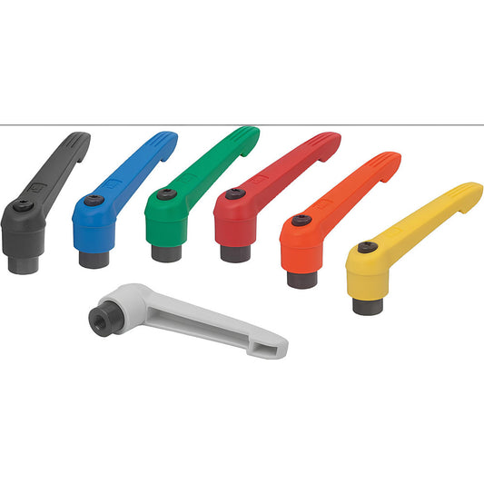 KIPP K0269.2081X50 Threaded Stud Adjustable Clamping Handle M8 x 1.25 Thread, 18 mm Hub Dia, Fiberglass Reinforced Plastic