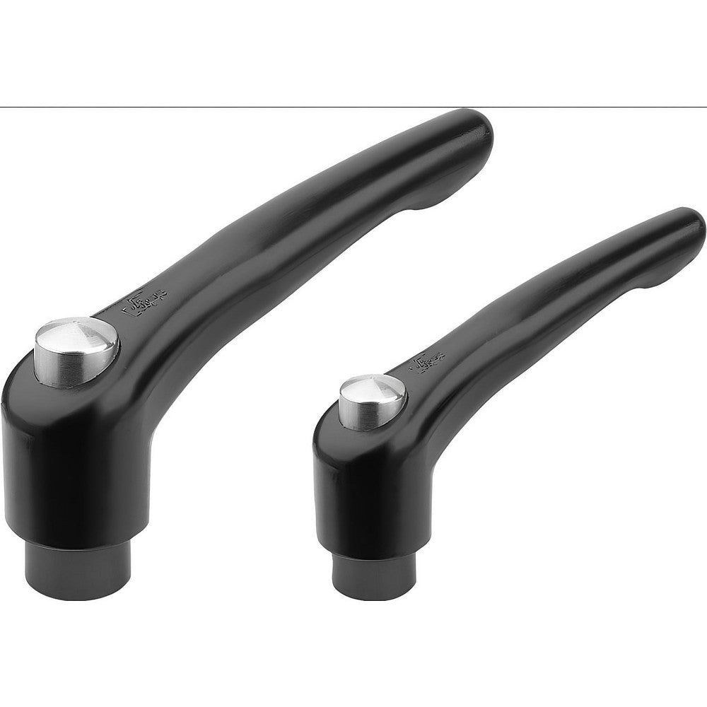 KIPP K0122.2081X40 Threaded Stud Adjustable Clamping Handle M8 x 1.25 Thread, 18.5 mm Hub Dia, Die Cast Zinc, Black