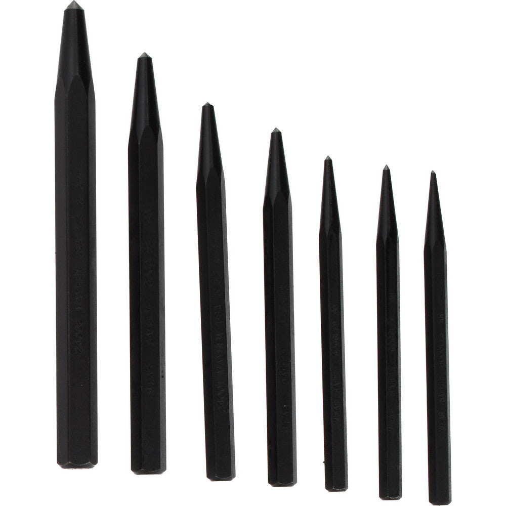 Mayhew 60007 Center Punch Set 7 Pc, 0.0625 to 0.25"