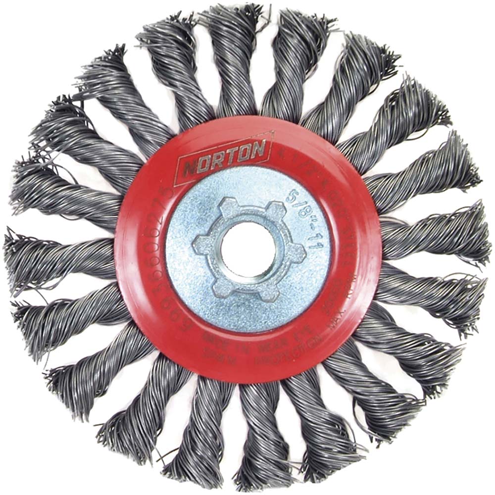 Norton 69936606275 Wheel Brush 4-1/2" Wheel Dia, Knotted