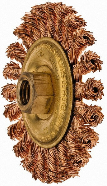 Ampco WB-40KT Wheel Brush 4" Wheel Dia, 0.02" Wire Dia, Knotted