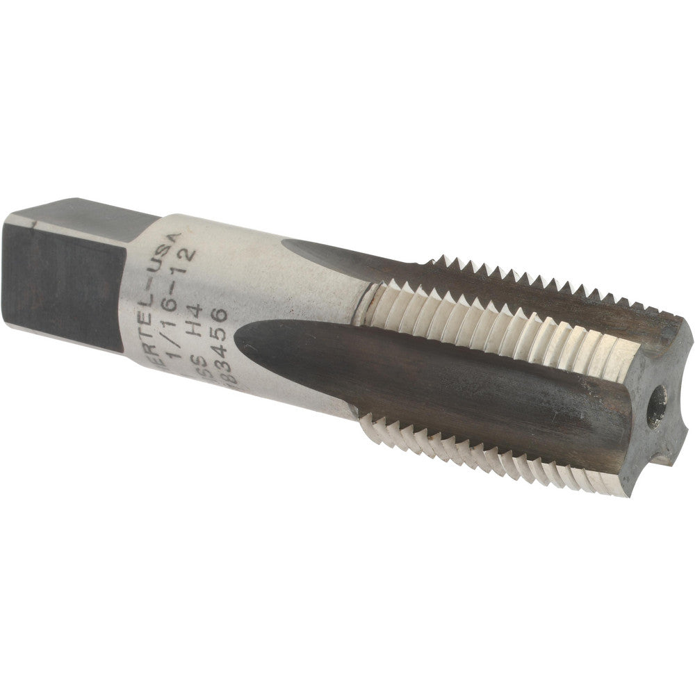 Hertel 87019 1-1/16 - 12 Taper RH H4 Bright High Speed Steel 4-Flute Straight Flute Hand Tap