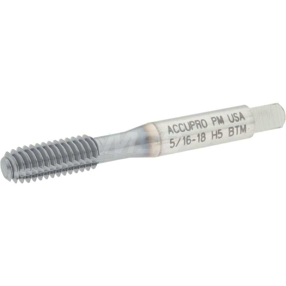 Accupro 13085-01C Thread Forming Tap 5/16-18 UNC, 3B Class of Fit, Bottoming Chamfer, High-Speed Steel, TiCN Finish