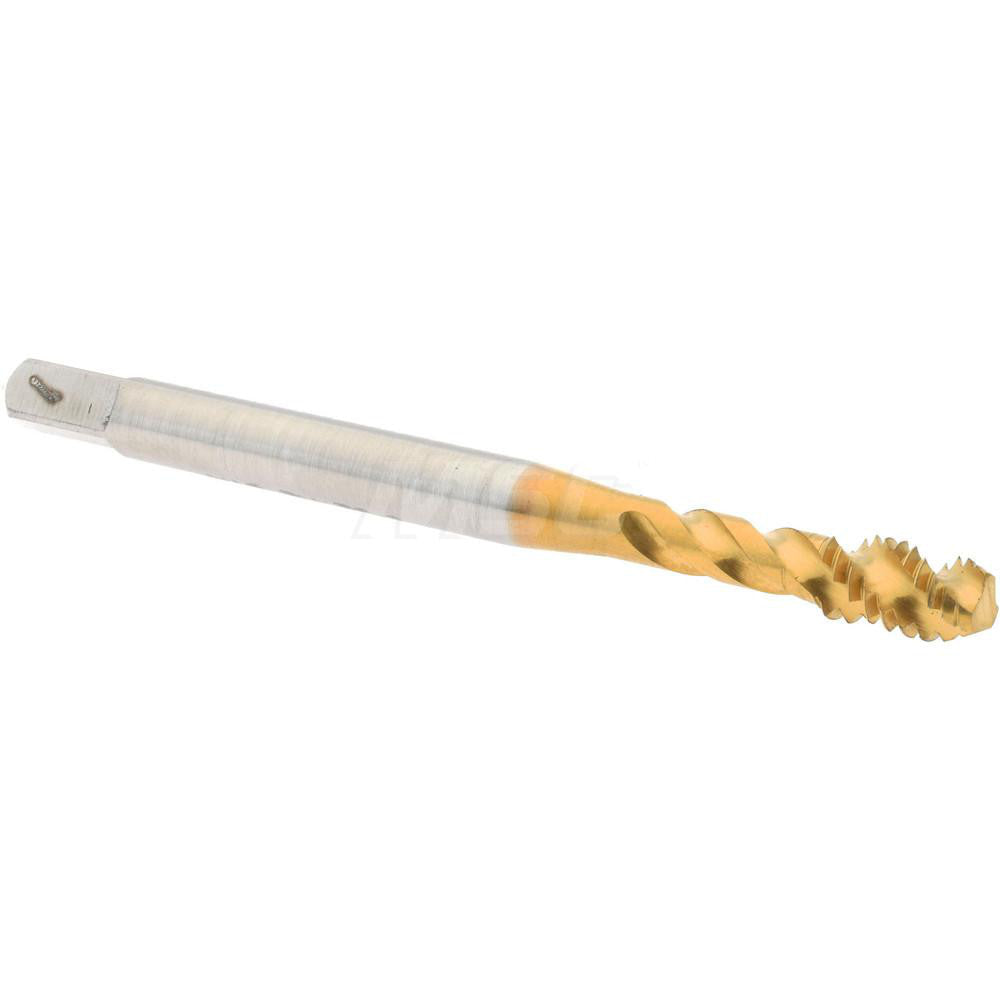 Accupro 40052-01T Spiral Flute Tap #8-32, UNC, 3 Flute, Modified Bottoming Chamfer, 3B Class of Fit, Powdered Metal, TiN Finish