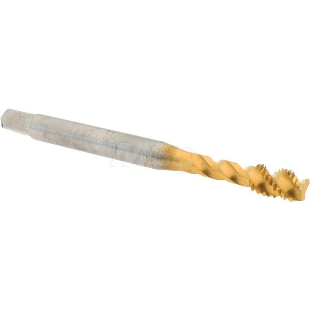 Accupro 40073-01T Spiral Flute Tap #10-32, UNF, 3 Flute, Modified Bottoming Chamfer, 2B Class of Fit, Powdered Metal, TiN Finish
