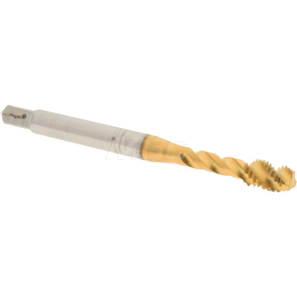Accupro 43044-01T Spiral Flute Tap M5x0.8, Metric Coarse, 3 Flute, Modified Bottoming Chamfer, 6H Class of Fit, Powdered Metal, TiN Finish