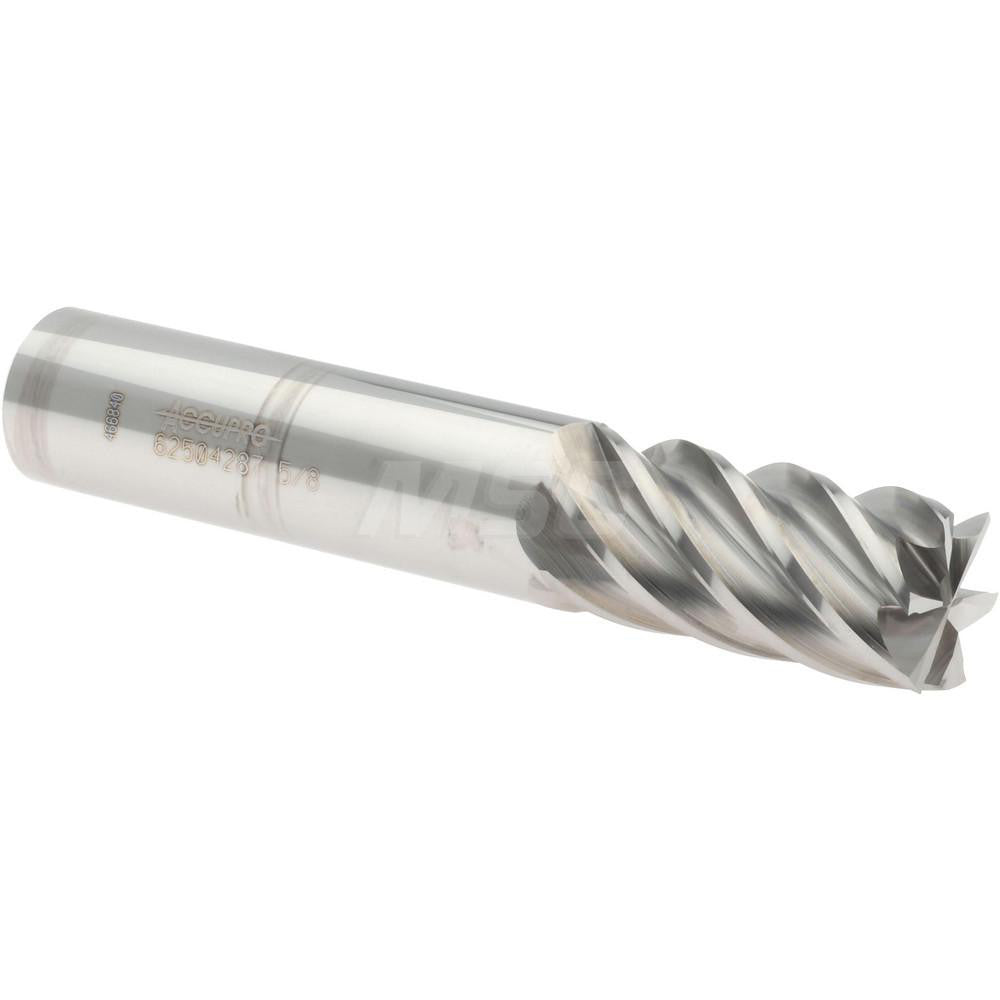Accupro 62504287 Square End Mill 5/8'' Dia, 1-1/4'' LOC, 5/8'' Shank Dia, 3-1/2'' OAL, 6 Flutes, Solid Carbide