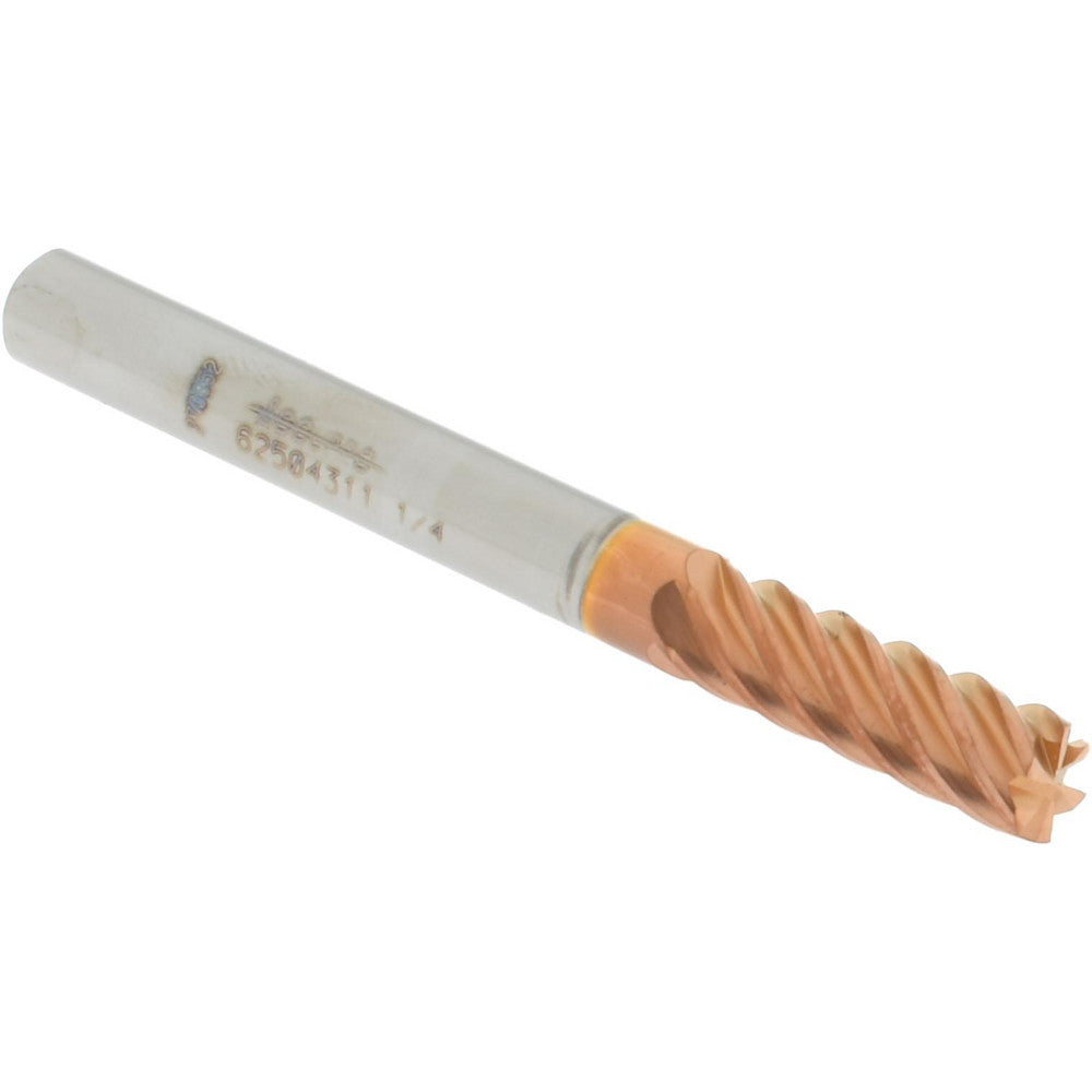 Accupro 62504311 Square End Mill 1/4'' Dia, 3/4'' LOC, 1/4'' Shank Dia, 2-1/2'' OAL, 6 Flutes, Solid Carbide