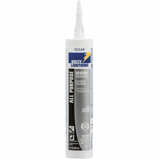 White Lightning W11121010 Joint Sealant 10 oz Cartridge, Clear, RTV Silicone