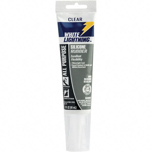 White Lightning W11121005 Joint Sealant 3 oz Cartridge, Clear, RTV Silicone