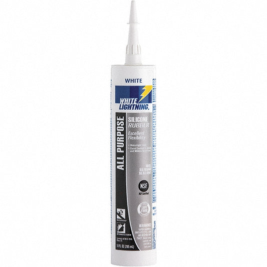 White Lightning W11120010 Joint Sealant 10 oz Cartridge, White, RTV Silicone