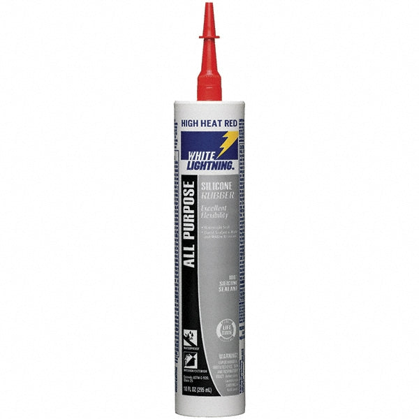 White Lightning W11127010 Joint Sealant 10 oz Cartridge, Red, RTV Silicone