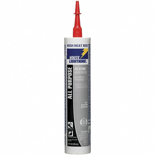 White Lightning W11127010 Joint Sealant 10 oz Cartridge, Red, RTV Silicone