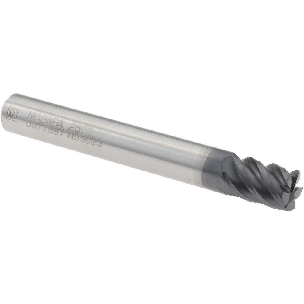 Seco 17006987 Corner Radius End Mill 1/4" Dia, 3/8" LOC, 0.0150" Radius, 5 Flute, Solid Carbide