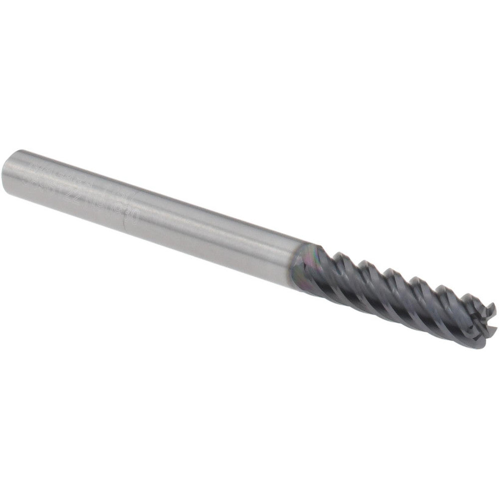 Seco 17006982 Corner Radius End Mill 1/8" Dia, 1/2" LOC, 0.0200" Radius, 5 Flute, Solid Carbide