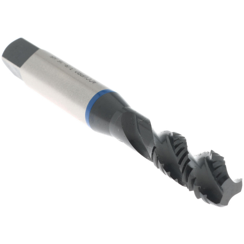 Accupro T1604485 Spiral Flute Tap 3/8-16, UNC, 3 Flute, Modified Bottoming Chamfer, 2B Class of Fit, Vanadium High-Speed Steel, Steam Oxide Finish