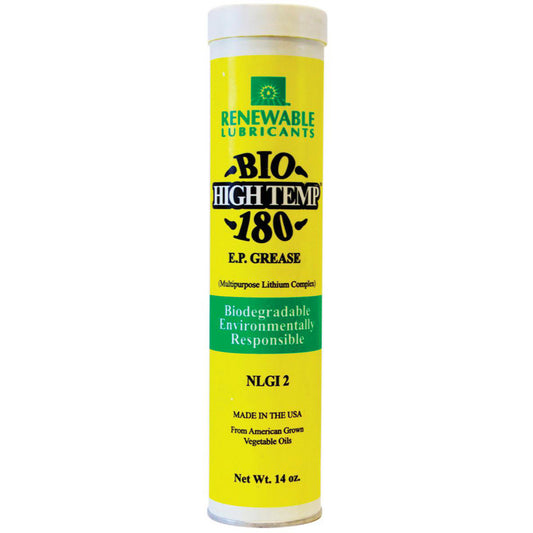 Renewable Lubricants 87611 Extreme Pressure Grease 14 oz Cartridge, Biobased Lithium & High Oleric Base Stock
